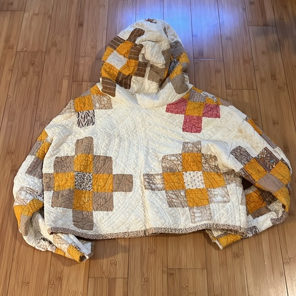 Amazing Handmade Custom Cropped Quilted Hoodie - Picture 3 of 3